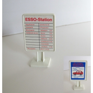 PLAYMOBIL (R3230) STATION - Panneau sur Pied Double Face Esso 3439