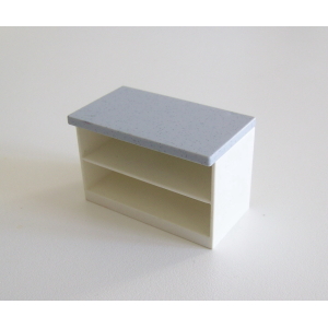 PLAYMOBIL (R2124) MAISON MODERNE - Grand Meuble Cuisine Etagères Blanc Gris 4283