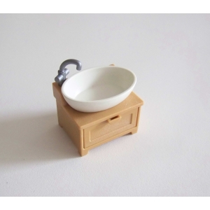 PLAYMOBIL (R276) MAISON MODERNE - Meuble Marron avec Lavabo Salle de Bain 5330