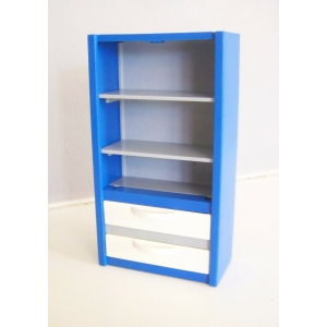 PLAYMOBIL (R2132) MAISON MODERNE - Armoire Bleue Etagères 2 Tiroirs Bureau 4289