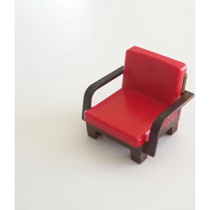 PLAYMOBIL (R227) MAISON MODERNE - Fauteuil Marron Foncé & Rouge Salon 5167