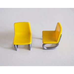PLAYMOBIL (R223) MAISON MODERNE - Lot de 2 Chaises de Bureau Jaune