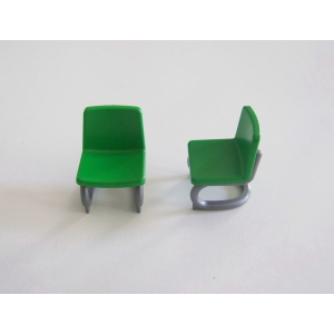 PLAYMOBIL (R2109) MAISON MODERNE - Lot de 2 Chaises de Bureau Verte