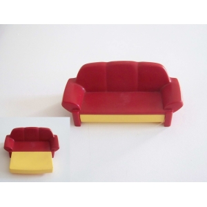 PLAYMOBIL (R2110) MAISON MODERNE - Canapé Lit Bordeaux & Jaune Salon 4282