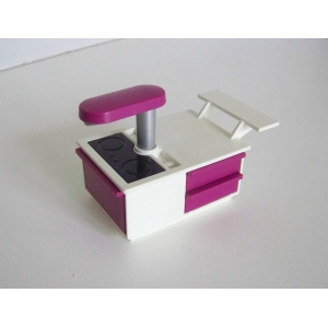 PLAYMOBIL (R2201) MAISON MODERNE - Meuble Magenta Ilot Plaques Cuisson 5582
