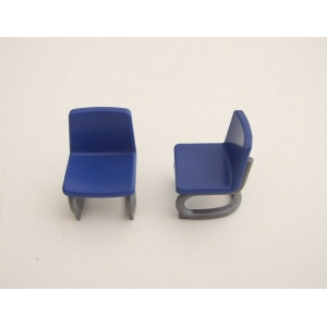 PLAYMOBIL (R271) MAISON MODERNE - Lot de 2 Chaises de Bureau Bleu
