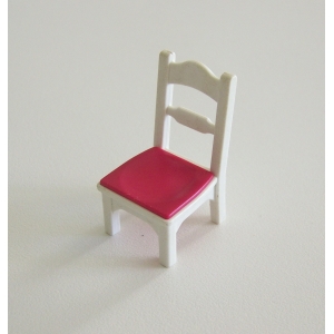 PLAYMOBIL (R2129)  MAISON MODERNE - Chaise Blanche Assise Rose Salle Bain 5307