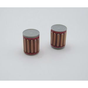 PLAYMOBIL (R1195) COMMERCE - Lot de 2 Boites de Conserve de Saucisses