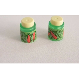 PLAYMOBIL (R1122) COMMERCE - Lot de 2 Gros Bocaux de Petits Poids Carottes