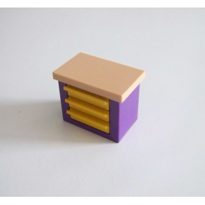 PLAYMOBIL (R11112) COMMERCE - Meuble Violet Tiroirs Jaunes City Café 3989