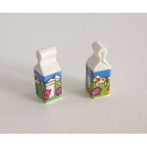 PLAYMOBIL (R1121) COMMERCE - Lot de 2 Briques Packs de Lait Blanches