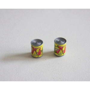 PLAYMOBIL (R11140) COMMERCE - Lot de 2 Boites de Conserve Piments Rouge & Vert