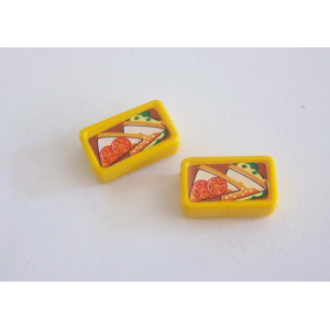 PLAYMOBIL (R1124) COMMERCE - Lot de 2 Boites Jaune Parts de Pizza ou de Tartes