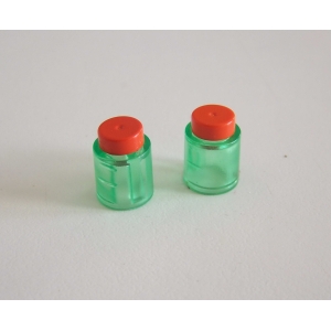 PLAYMOBIL (R11174) COMMERCE - Lot de 2 Gros Bocaux Vert Couvercle Orange