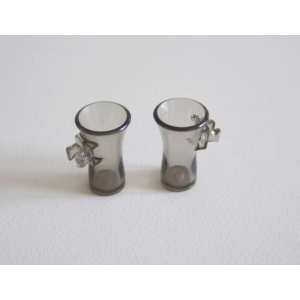 PLAYMOBIL (R1186) COMMERCE - Lot 2 Vases Noir Transparent à Fixer Fleuriste 4484