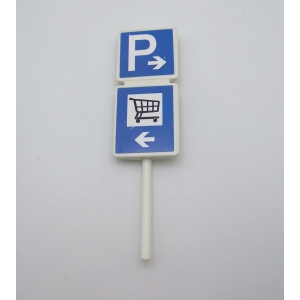 PLAYMOBIL (R1268) COMMERCE - Panneau Parking Chariot Magasin Jardinage 4480