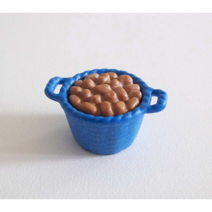 PLAYMOBIL (T1225) FERME - Panier Bleu Pommes de Terre Patates Etale Marché 1900