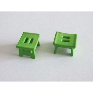 PLAYMOBIL (T1224) FERME - Lot de 2 Tabourets Verts Fermière Laitière