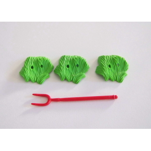 PLAYMOBIL (T1262) FERME & EQUESTRE - Lot de Foin Herbe Verte & Fourche Rouge