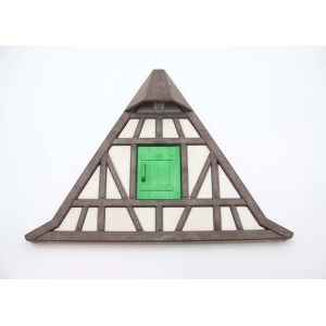 PLAYMOBIL (T2198) FERME - Façade Blanche Volet Vert Toit Maison Colombage 3716