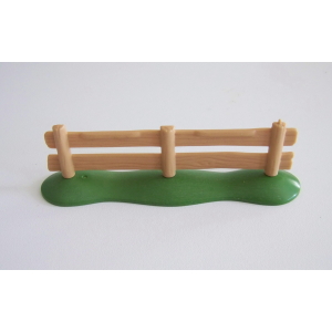 PLAYMOBIL (T2240) FERME - Barrière Marron Clair sur Socle Vert
