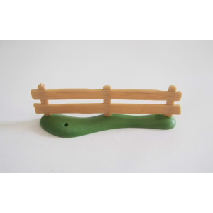 PLAYMOBIL (T2262) FERME - Barrière Marron Clair sur Socle Vert 5227 5877 6811