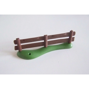 PLAYMOBIL (T2277) FERME - Barrière Marron Foncé sur Socle Vert 4851 5422 70133