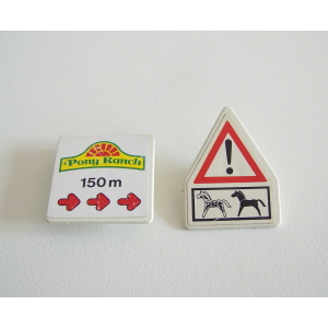 PLAYMOBIL (T2229) CENTRE EQUESTRE - Panneaux Affiches Signalisation Ranch 3775