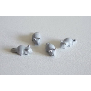 PLAYMOBIL (T3116) FERME - Lot de 4 Souris Grises