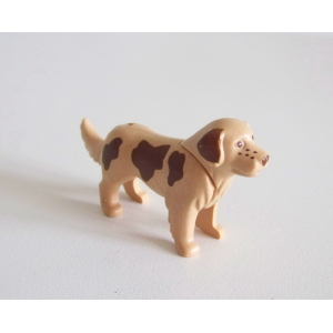PLAYMOBIL (T3114) FERME - Gros Chien Beige avec Taches Marron