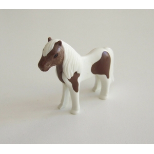 PLAYMOBIL (T3168) CENTRE EQUESTRE - Poney Blanc & Marron 5291 5660