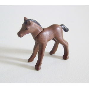 PLAYMOBIL (T3145) FERME - Poulain Marron Foncé