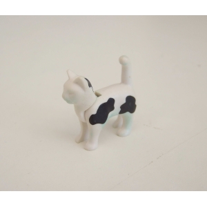 PLAYMOBIL (T31c09) FERME - Chat Blanc Tacheté Noir 3007 5221 Marque Feutre