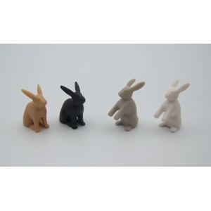 PLAYMOBIL (T31105) FERME - Lot de 4 Lapins Adultes Beige, Noir, Gris & Blanc