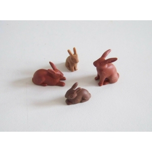 PLAYMOBIL (T3109) FERME & EQUESTRE - Lot de 4 Lapins Marron 3075