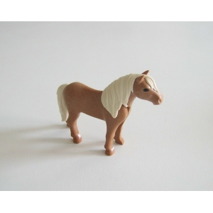 PLAYMOBIL (T3169) CENTRE EQUESTRE - Poney Beige Crinière Blanche 5222 5457