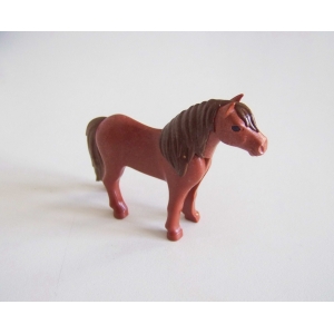 PLAYMOBIL (T3192) CENTRE EQUESTRE - Poney Brun Crinière Marron Foncé 5222