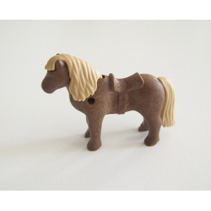 PLAYMOBIL (T3135) FERME - Poney Marron Clair 3391 3436 3579 3583 3689 3714 3775