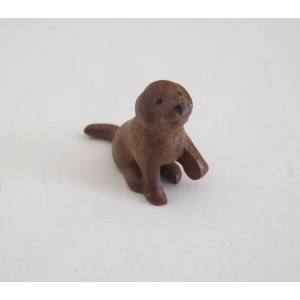 PLAYMOBIL (T3183) FERME - Chiot Marron Foncé Assis 5125 5167 5222 5348