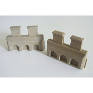 PLAYMOBIL (L33c02) MOYEN-AGE - Lot de 2 Créneaux Double Epais Château 3666 Jauni