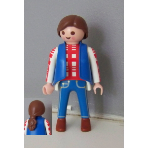 PLAYMOBIL (T3219) FERME - Femme Moderne Gilet Bleu Jeans Cheveux Longs 3116