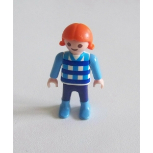 PLAYMOBIL (T3234) FERME - Petite Fille Bleue Chariot Poney 3118