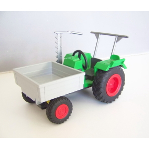 PLAYMOBIL (T4130) FERME - Tracteur Vert avec Benne Avant Basculante Grise 4497