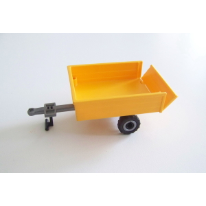 PLAYMOBIL (T4125) FERME - Remorque Orange avec Benne Basculante Jardinier 4486