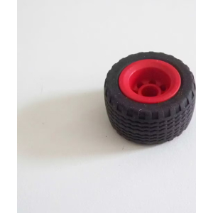 PLAYMOBIL (T4262) FERME - Roue Pneu Souple Noir Jante Rouge Jeep 4x4 3851