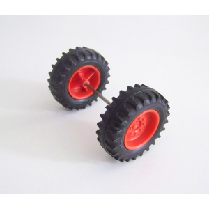 PLAYMOBIL (T4231) FERME - Roues Arrières Rouge & Noir Tracteur Vintage 3500 3554