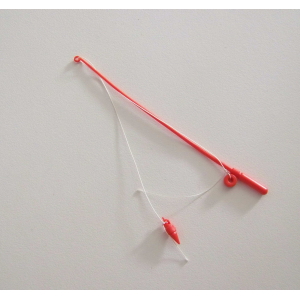 PLAYMOBIL (Z162) MER - Canne à Pêche Rouge avec Hameçon Plastique Vintage