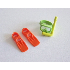 PLAYMOBIL (Z130) MER - Masque avec Tuba & Palmes Orange pour Enfant