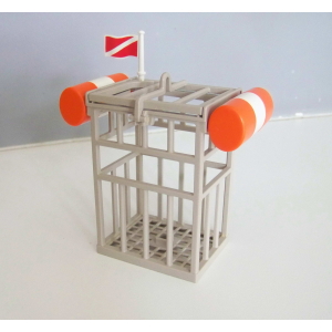 PLAYMOBIL (Z160) PLAGE - Cage Complète Protection Plongeurs Requins 4500
