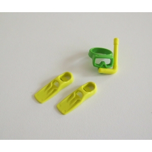PLAYMOBIL (Z161) MER - Masque avec Tuba & Palmes Jaune Fluo pour Enfant